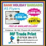 bank holiday bargain A5 flyers
