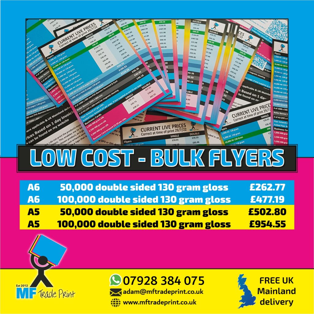 Low cost bulk flyers bargain prices