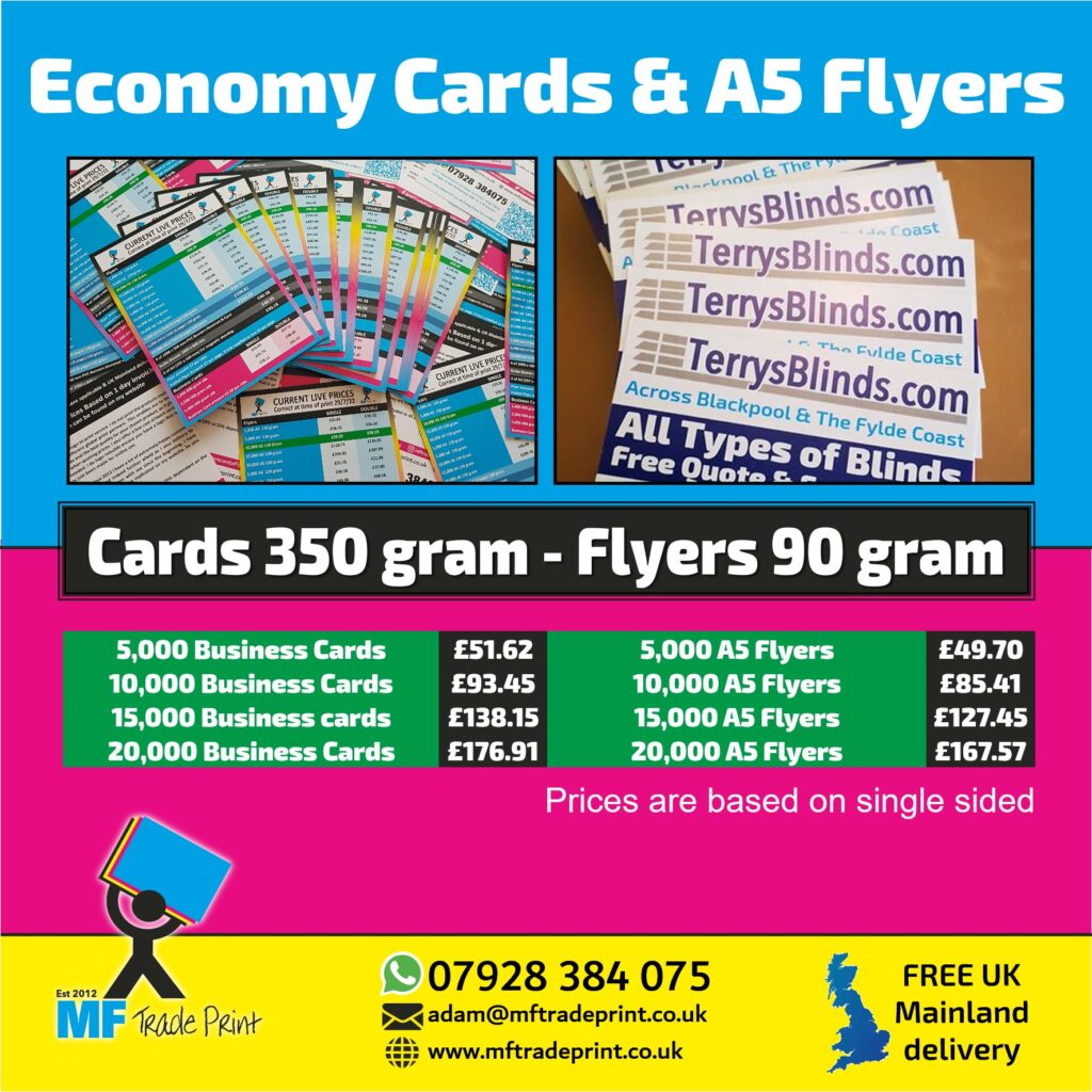 economy printing cards and flyers bulk prices