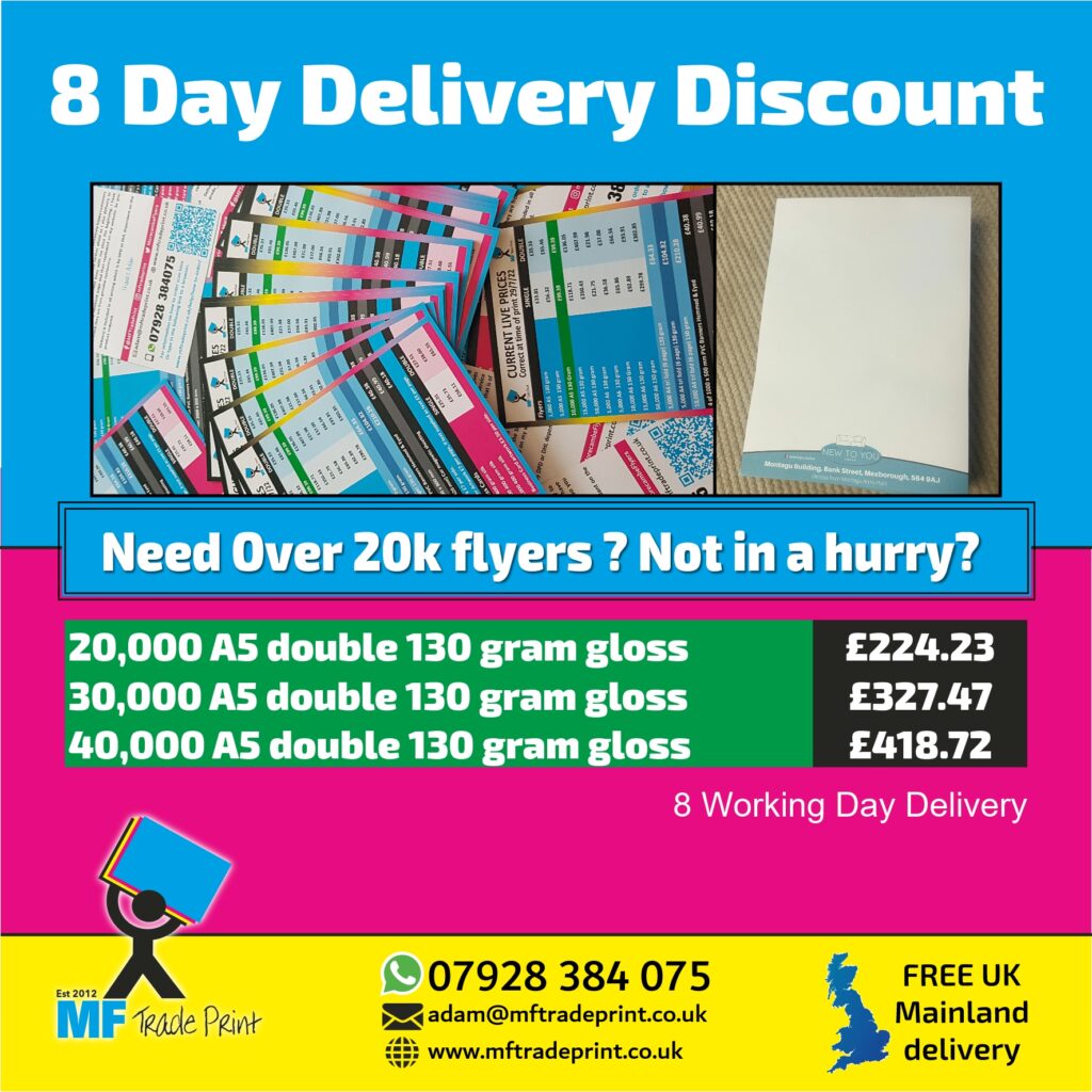 8 day flyer delivery discount