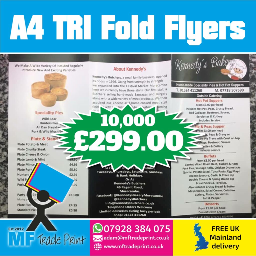 A4 Tri fold flyers