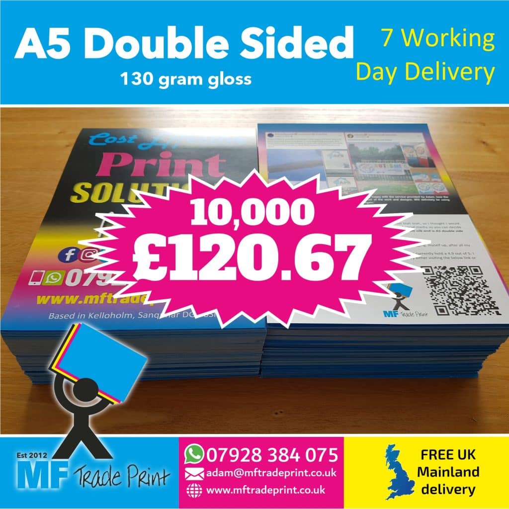 10,000 A5 double sided bargain price