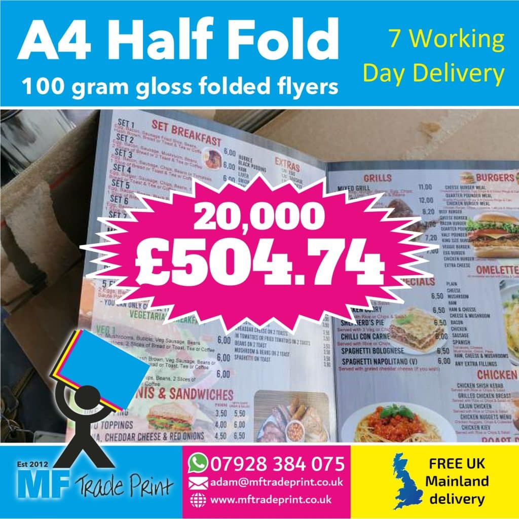 A4 half fold flyers cheap as chips