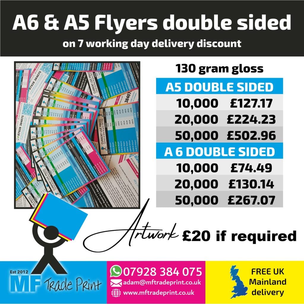 A6 and A5 flyer bargain prices bulk buy print