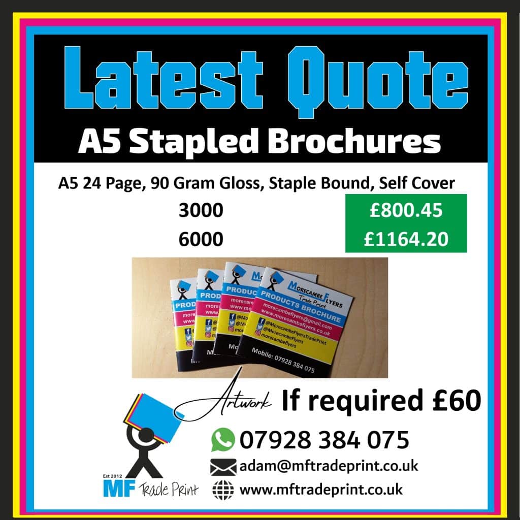 Staple bound brochures cheap as chips quote
