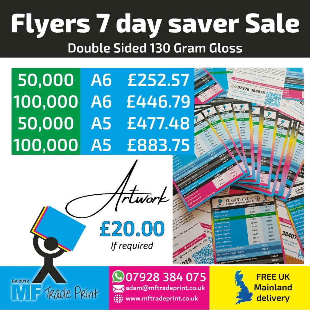 7 day saver flyer and leaflet sale