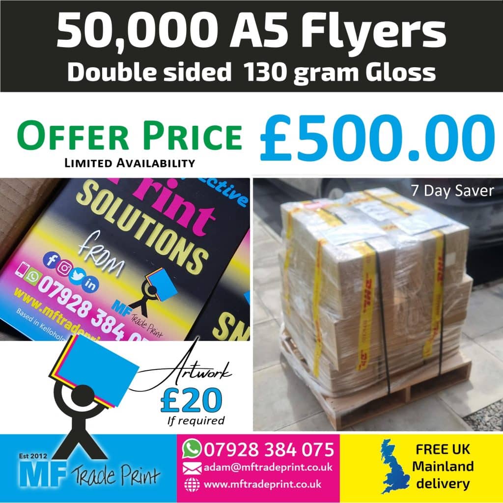 50,000 A5 Flyers offer price