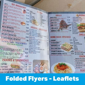 Folded flyers Menu